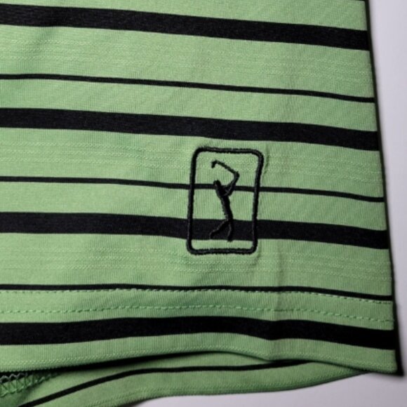 PGA Tour Mens Green and Black Striped Short Sleeve Polo Size XXL - Picture 4 of 10